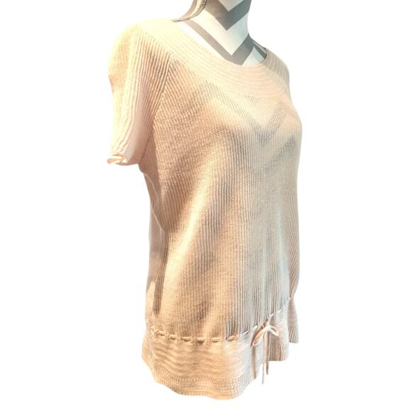 LAUREN RALPH LAUREN 100% LINEN KNITTED SOFT PEDAL PINK BLOUSE XL - Picture 2 of 11